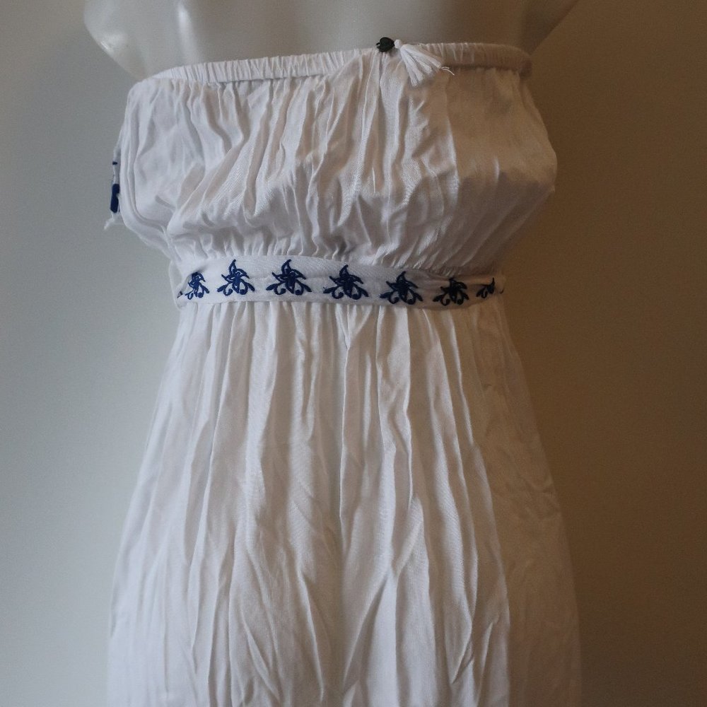 NWT TINA DEMEL RUFFLE SLEEVELESS HIGH LOW DRESS L* - Picture 7 of 8